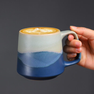 12–14oz ceramic coffee mugs set