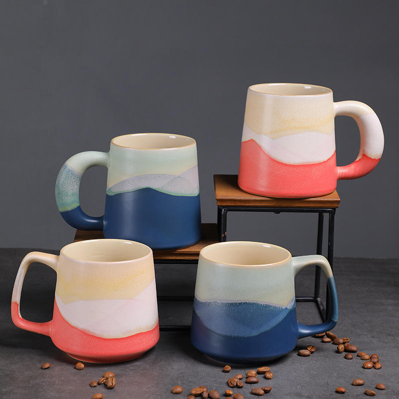 12–14oz ceramic coffee mugs set