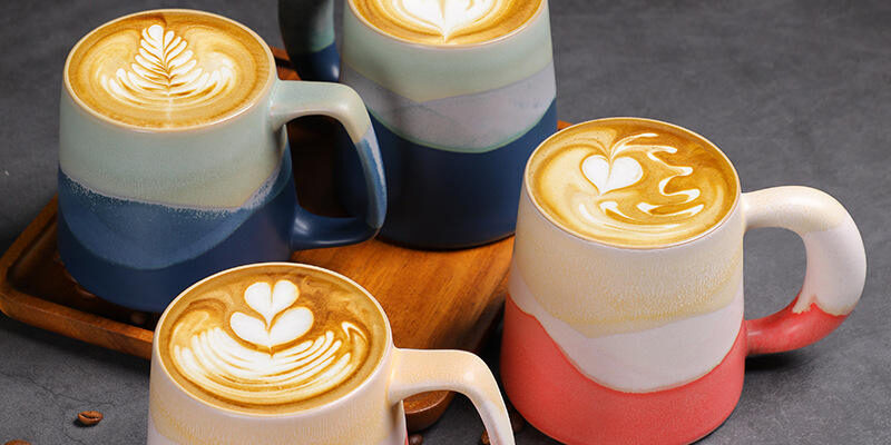 12–14oz ceramic coffee mugs set
