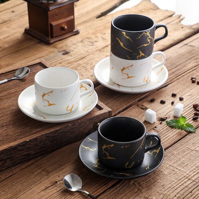 220cc porcelain coffee cup & saucer