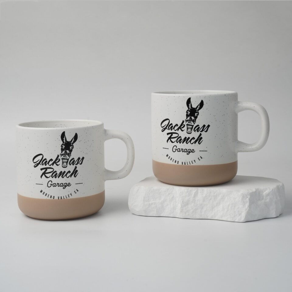 beige no-handle ceramic coffee cup