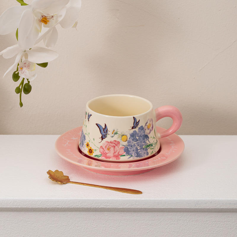 Luxury floral ceramic coffee mugs