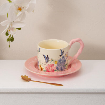 Luxury floral ceramic coffee mugs