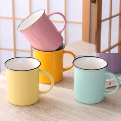 ceramic enamel coffee cup for hiking trips