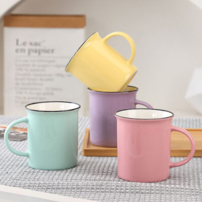 ceramic enamel coffee cup for hiking trips
