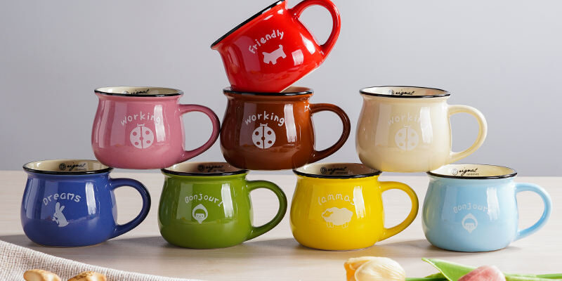 Stock 230ml stoneware coffee sublimation mug
