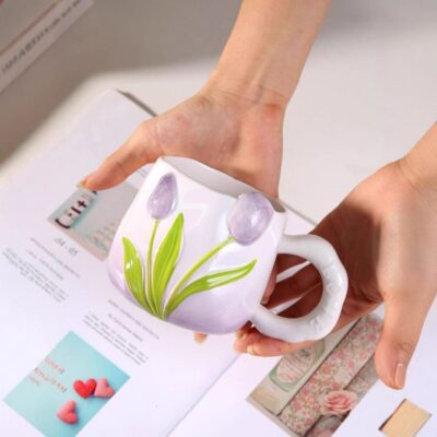 Ceramic Cup with Gradient Underglaze Design