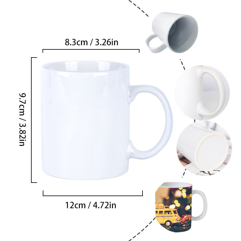 White Sublimation Blank Ceramic Mugs