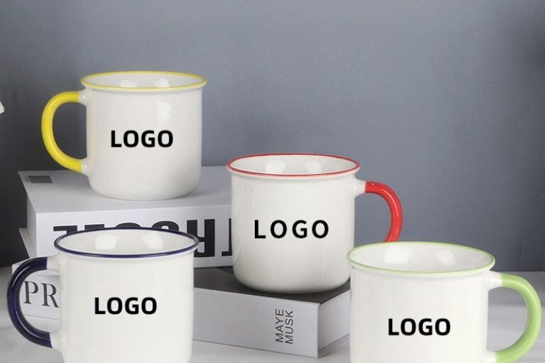 Vintage Ceramic Enamel Mug 420ml for Outdoor Gifts (4) ceramic enamel mug for promotions