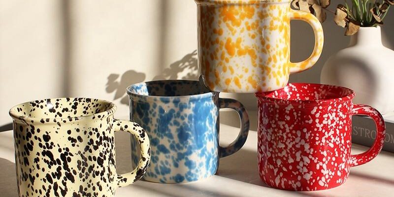 ceramic enamel coffee mug custom