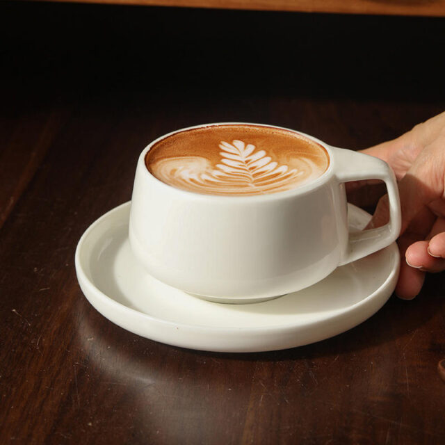 ceramic earthenware coffee and tea cup set