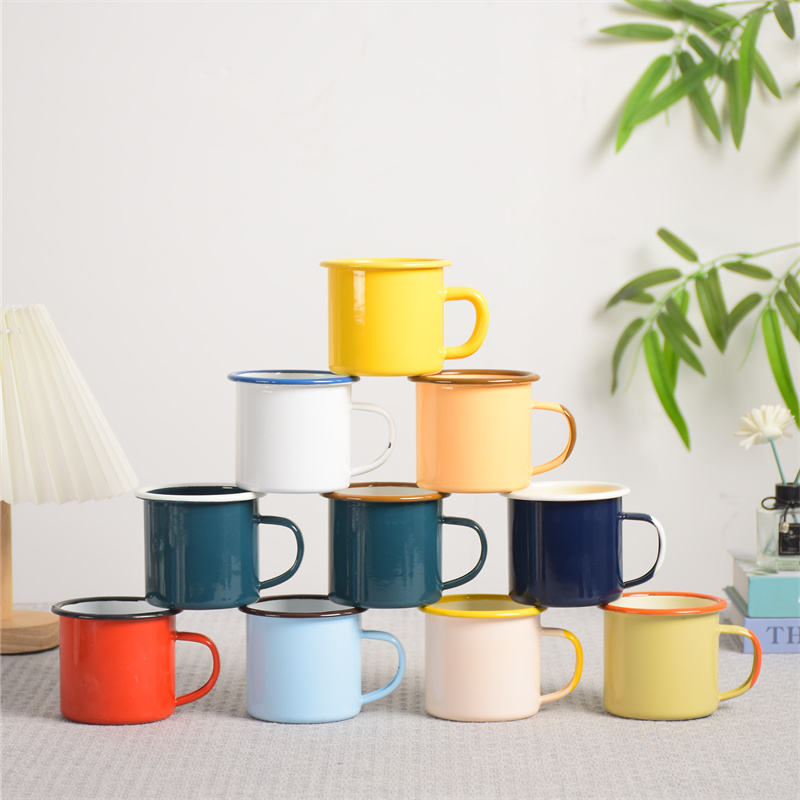 ceramic enamel camping mugs with handle
