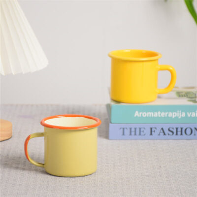 ceramic enamel camping mugs with handle