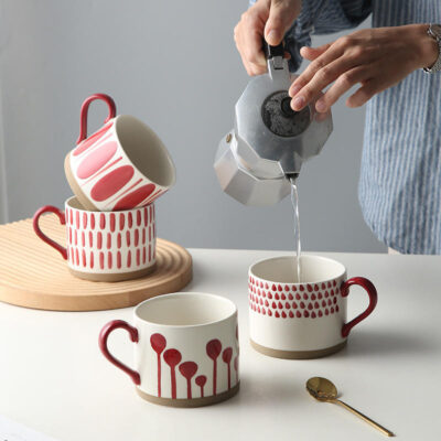 Nordic ceramic coffee mug with custom logo